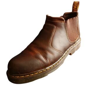 Dr Martens Penly Lightweight Brown Leather Pull On Chelsea Work Boot Men's Sz 13